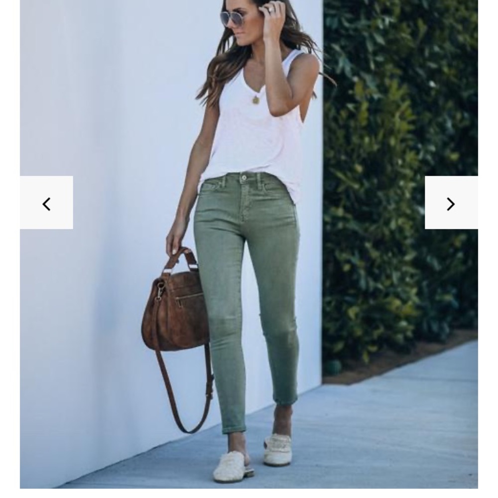 Vici Dolls high rise olive skinny jean